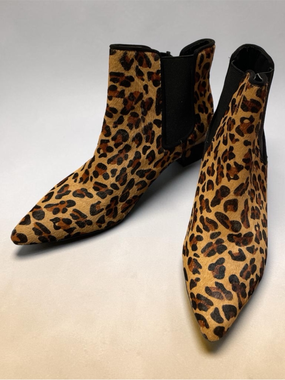 Leopard Print Chelsea Ankle Boots - Women's Brown Animal Print